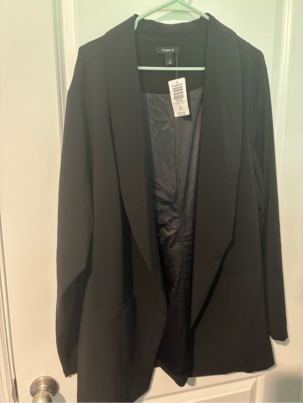 torrid Black Open-Front Longline Blazer